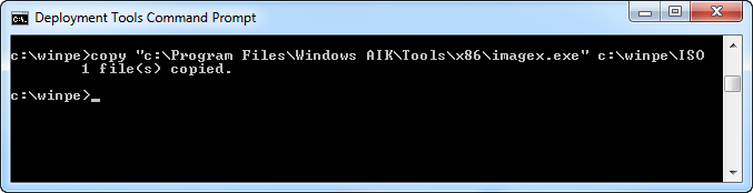 Create a WinPE boot disk using Windows Automated Installation Kit (WAIK)