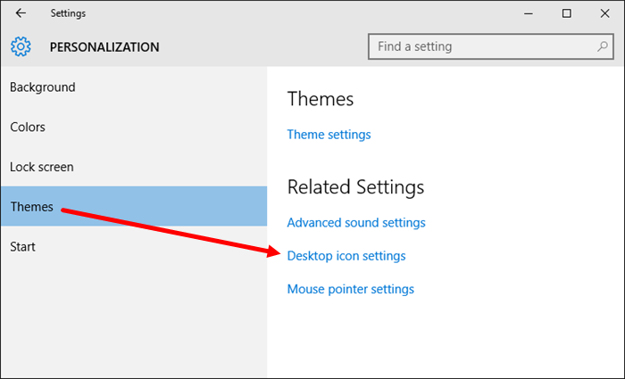 Display default desktop icons on Windows 10