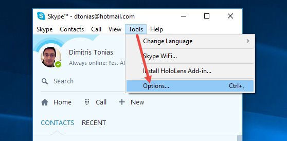 How to change the default Skype Downloads folder