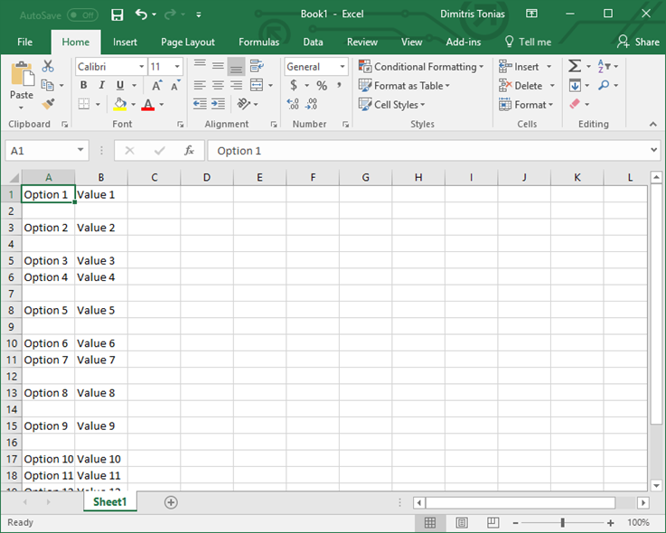 Delete multiple blank rows and columns in Excel