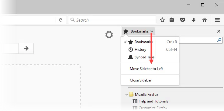 Move sidebars to the right in Firefox