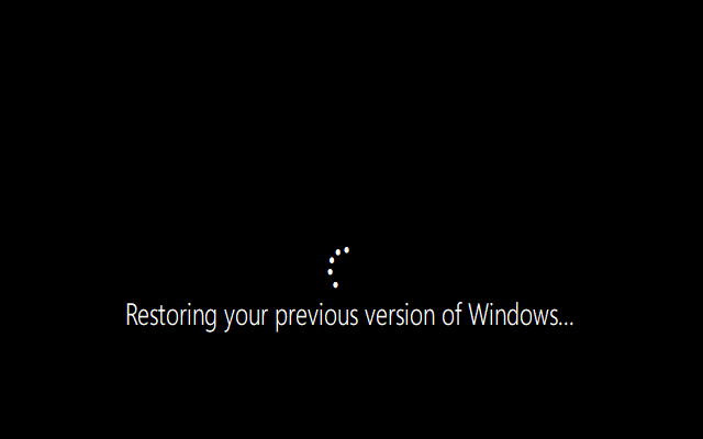Windows 10, go back to the previous version
