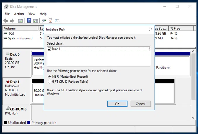 Add hard disk to Windows VM on VMware Workstation