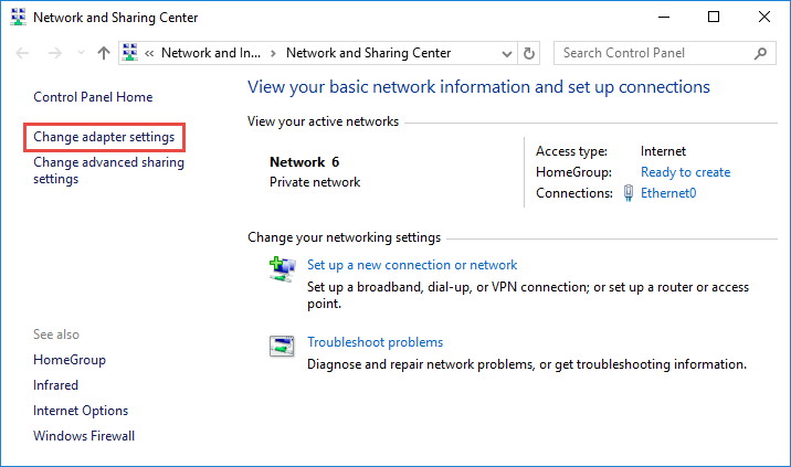 Change network connection priority on Windows 10