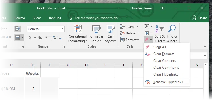 Remove hyperlinks from Excel sheets