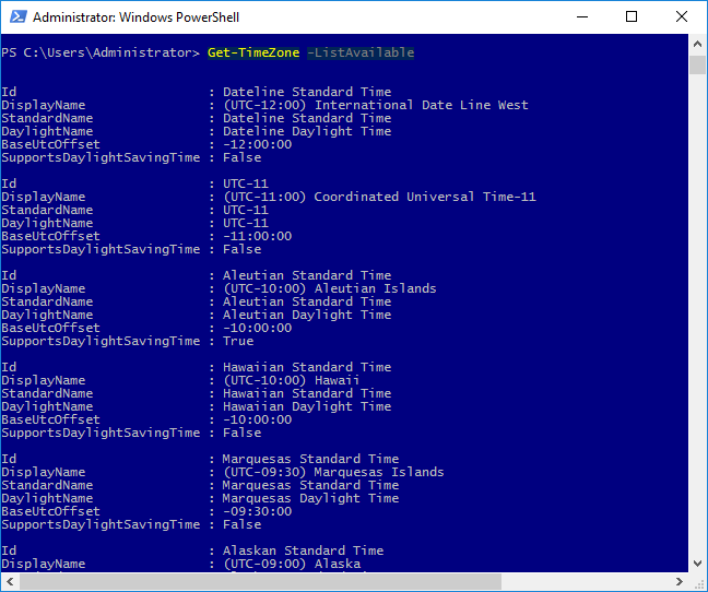 Configure Date, Time and Time Zone settings in Windows Server 2016