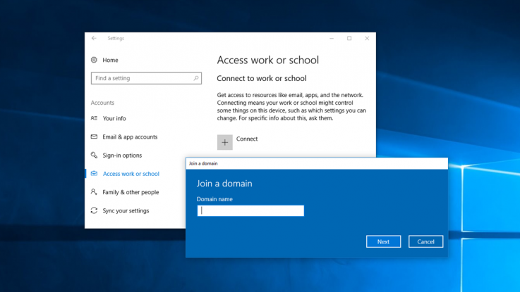Join a Windows 10 PC to an Active Directory domain