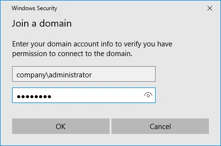 Join a Windows 10 PC to an Active Directory domain