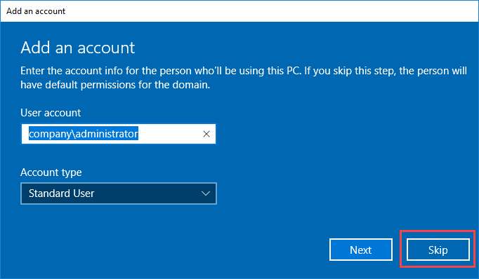 Join a Windows 10 PC to an Active Directory domain
