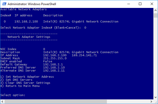 How to configure network settings in Windows Server 2016