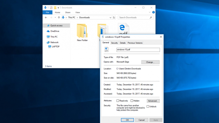 Use PowerShell to unblock files on Windows