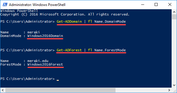 Identify Domain and Forest Functional Level of Active Directory