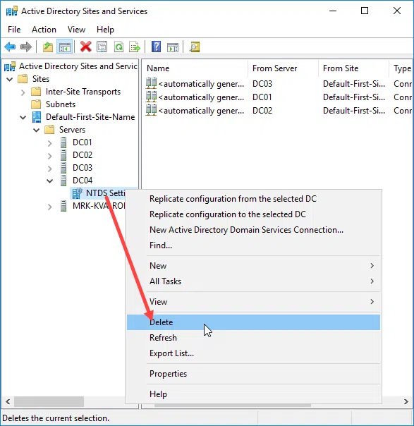 Forced removal of a Domain Controller from Active Directory
