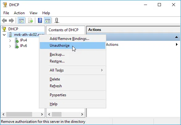 Authorize DHCP Server 2016 in Active Directory