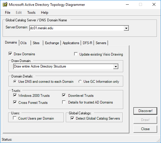Document Active Directory using AD Topology Diagrammer