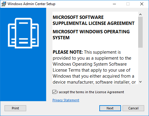 Install Windows Admin Center on Windows Server 2016