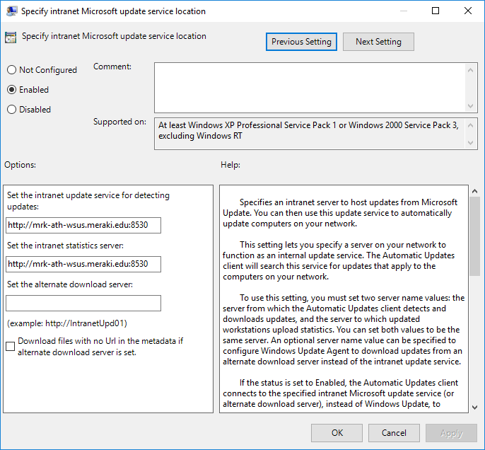Configure Group Policy to deploy updates using WSUS 2016